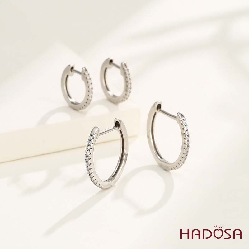 Khoen bông tai bạc 16mm