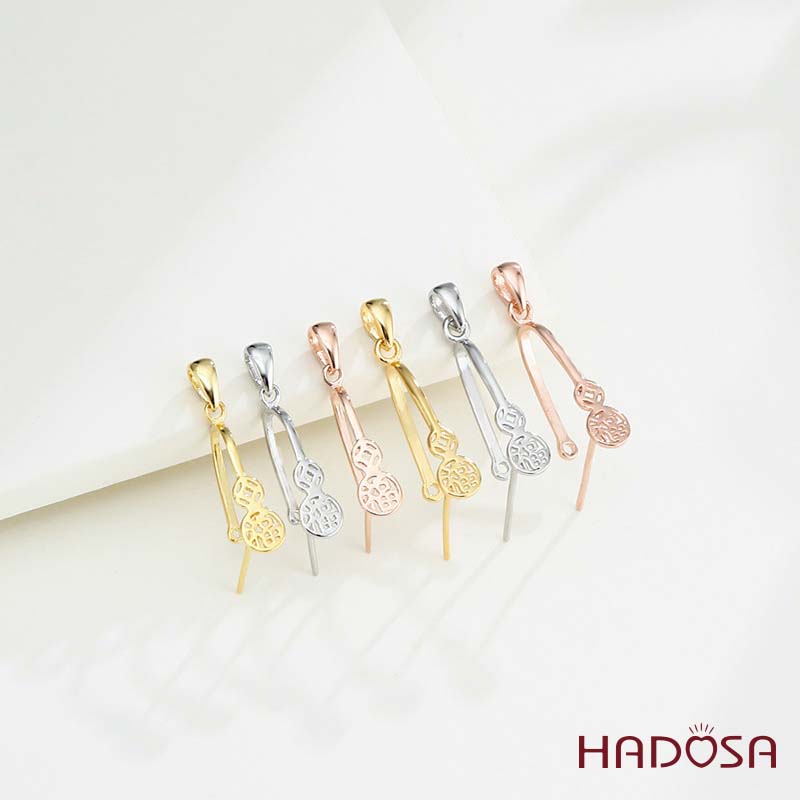 Khoen móc bạc hồ lô đồng điếu 11mm