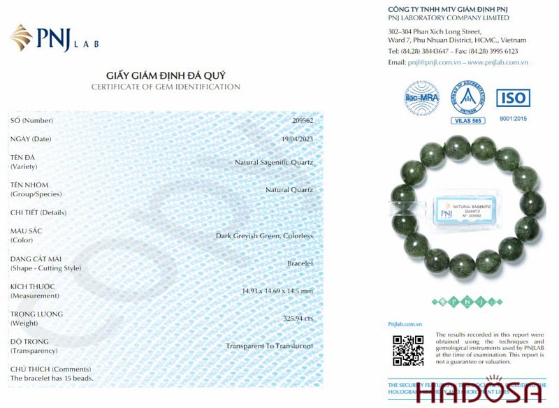 Thạch anh Tóc xanh 14mm cao cấp chuẩn 4A