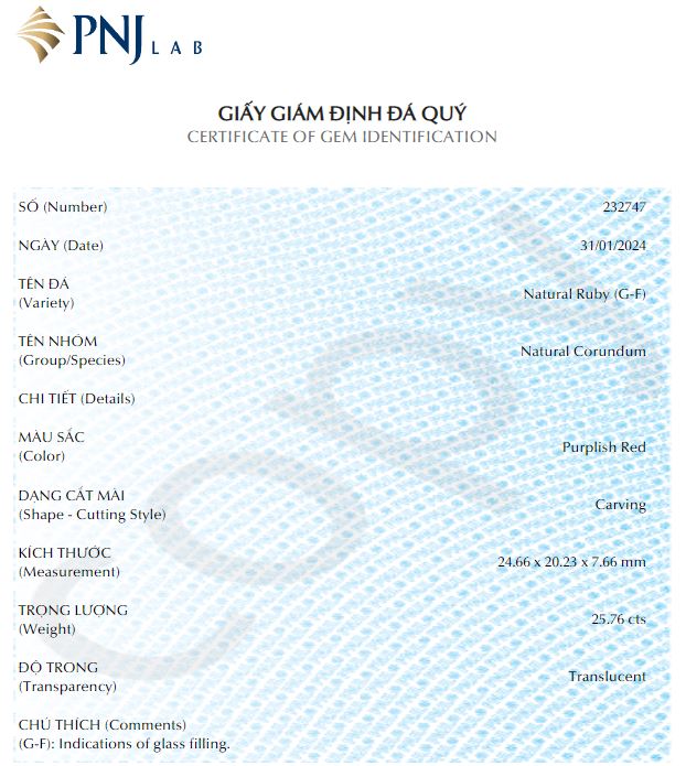 Mặt Hồ Ly Ruby đỏ hồng đẹp 20x24mm