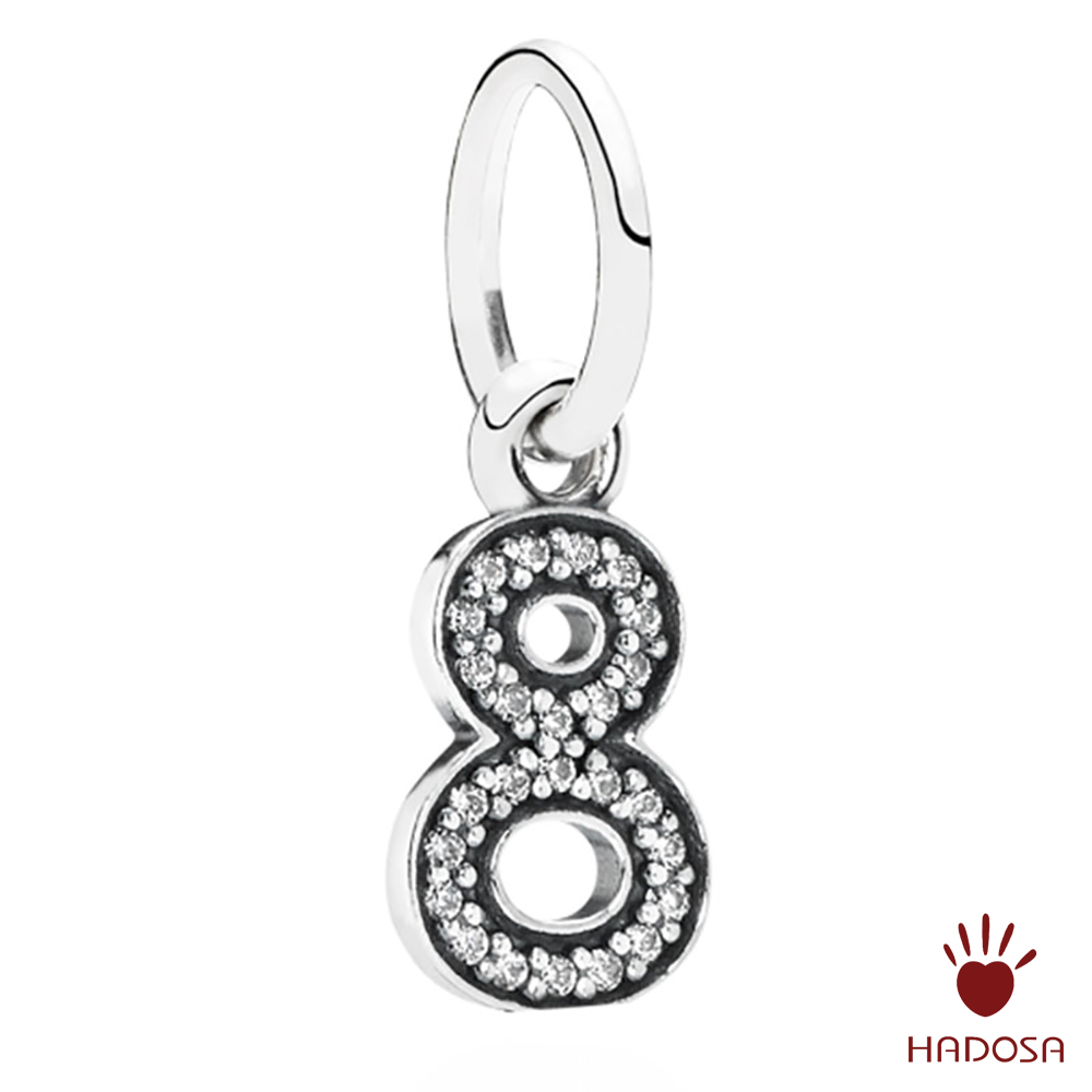 Charm treo số 8 bạc 925 cao cấp DIY