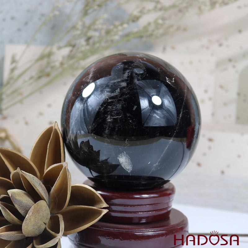Quả cầu thạch anh đen 10cm 1.1kg