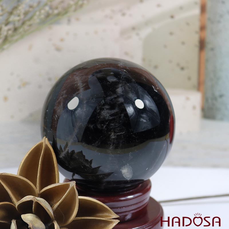 Quả cầu thạch anh đen 10cm 1.1kg