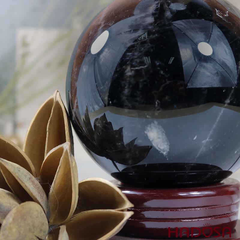 Quả cầu thạch anh đen 10cm 1.1kg