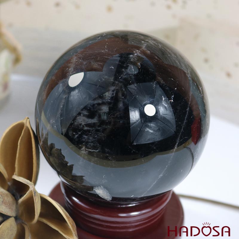 Quả cầu thạch anh đen 10cm 1.1kg