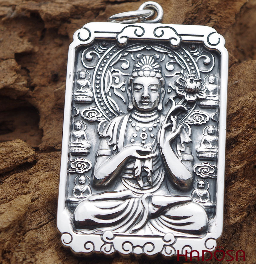 Mặt dây chuyền bạc Thái Phật bản mệnh Đại thế Chí (Ngọ)