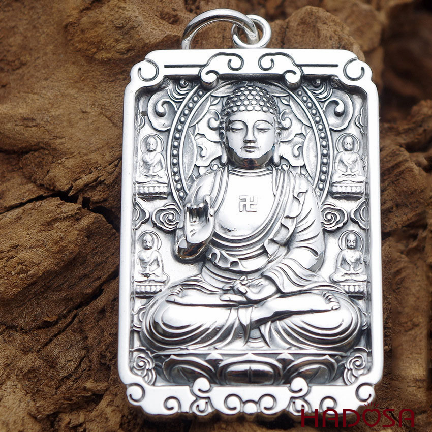 Mặt dây chuyền bạc Thái Phật bản mệnh Như Lai Đại Nhật (Mùi, Thân)