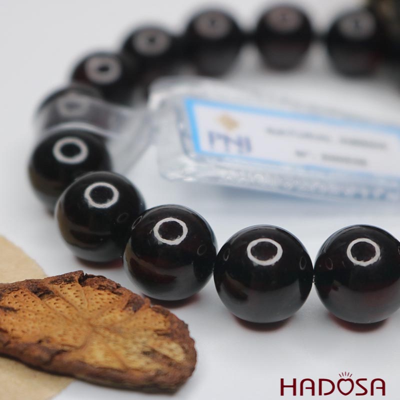 Vòng Hổ Phách Baltic Huyết đen 20mm