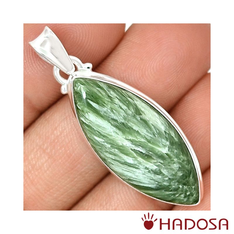 Mặt dây chuyền nữ đá Seraphinite bạc 925 cao cấp Hadosa