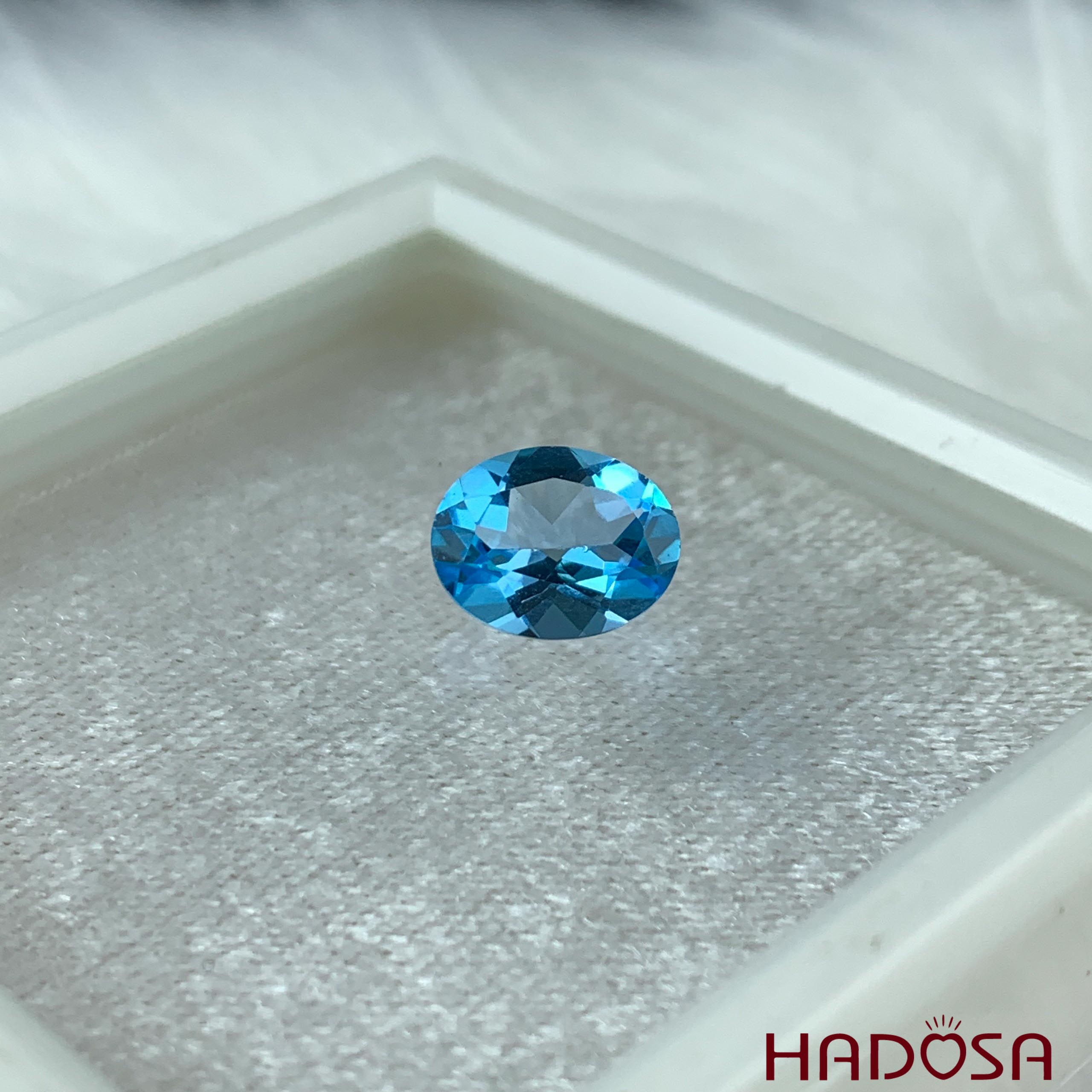 Swiss topaz mài láng oval 8*10mm