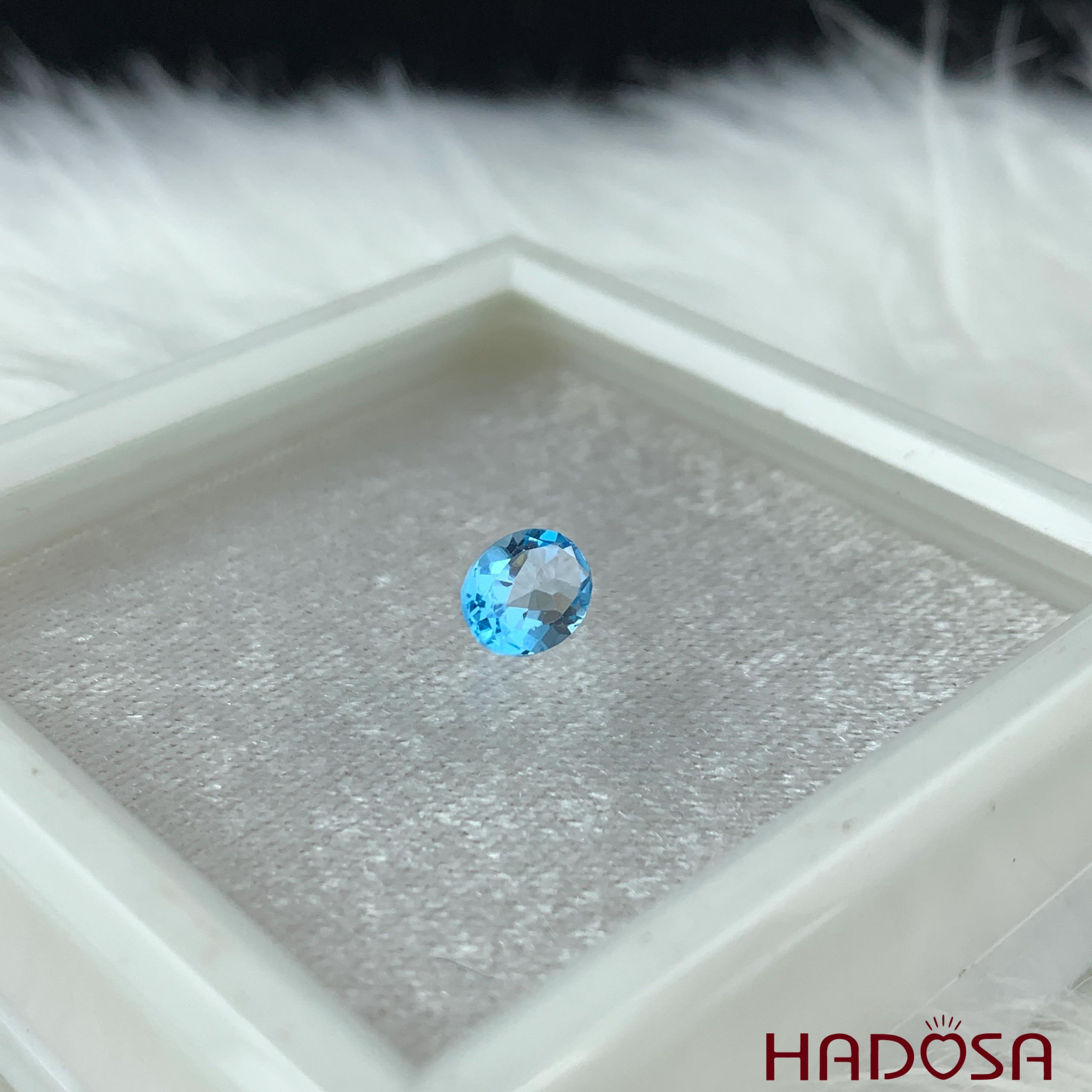 Mặt trang sức đá Swiss Topaz oval 6*8mm