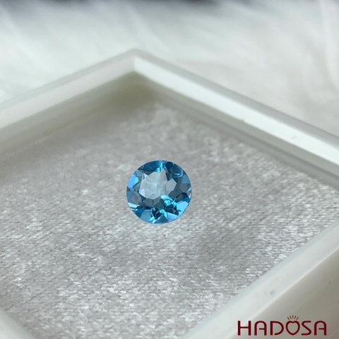 Mặt trang sức đá Swiss Topaz tròn 9mm