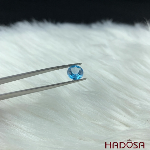 Mặt trang sức đá Swiss Topaz tròn 9mm