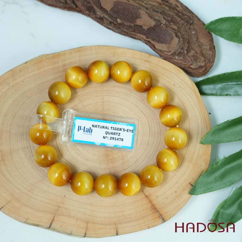 Vòng thạch anh Mắt hổ vàng 12mm đặc biệt cao cấp chuẩn 8A