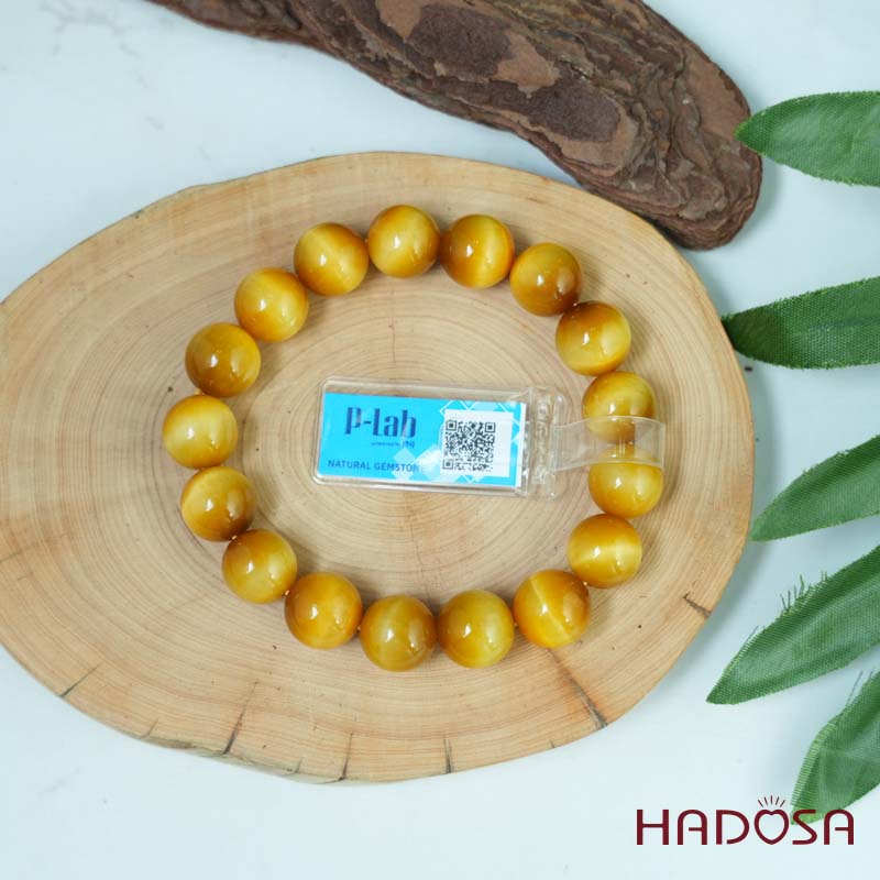 Vòng thạch anh Mắt hổ vàng 12mm đặc biệt cao cấp chuẩn 8A