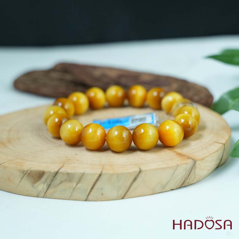 Vòng thạch anh Mắt hổ vàng 12mm đặc biệt cao cấp chuẩn 8A