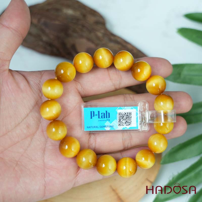 Vòng thạch anh Mắt hổ vàng 12mm đặc biệt cao cấp chuẩn 8A