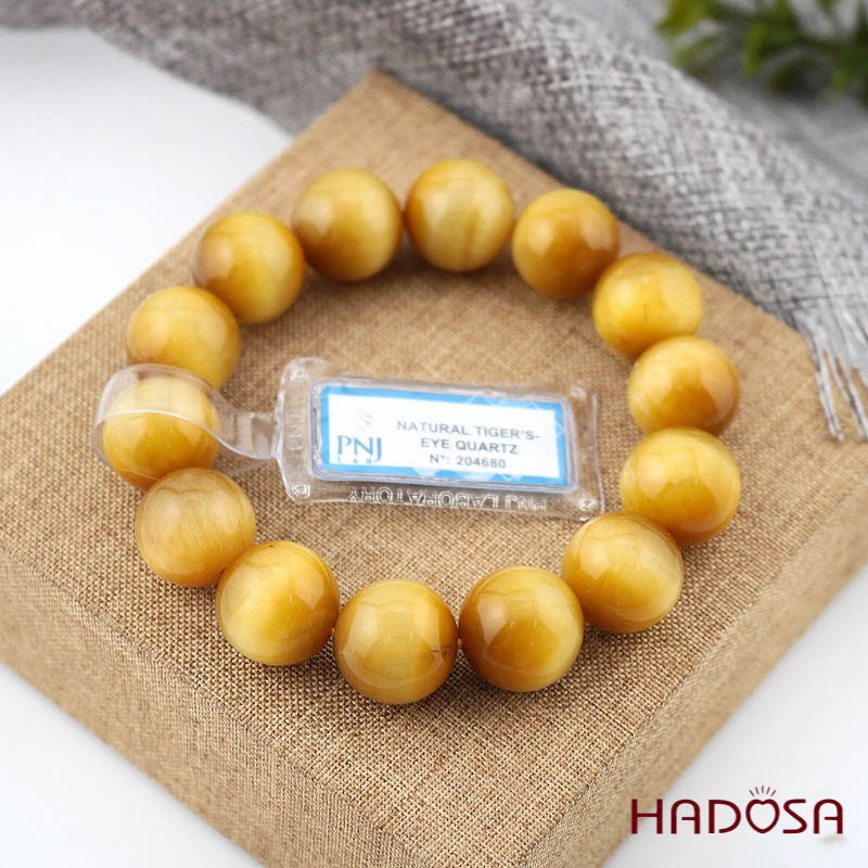 Thạch anh Mắt Hổ vàng 16mm đặc biệt cao cấp chuẩn 6A