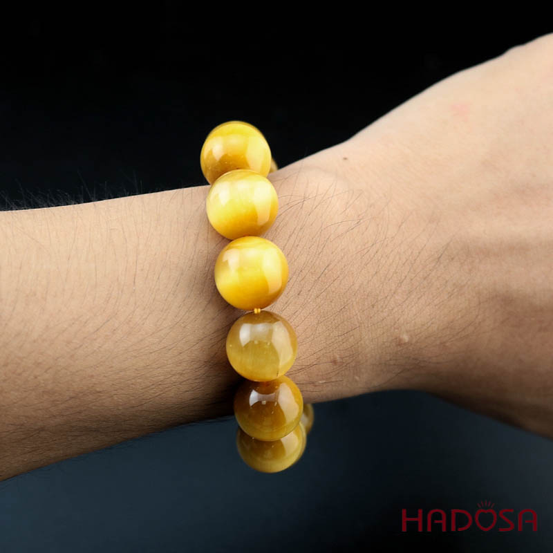 Thạch anh Mắt Hổ vàng 16mm đặc biệt cao cấp chuẩn 6A