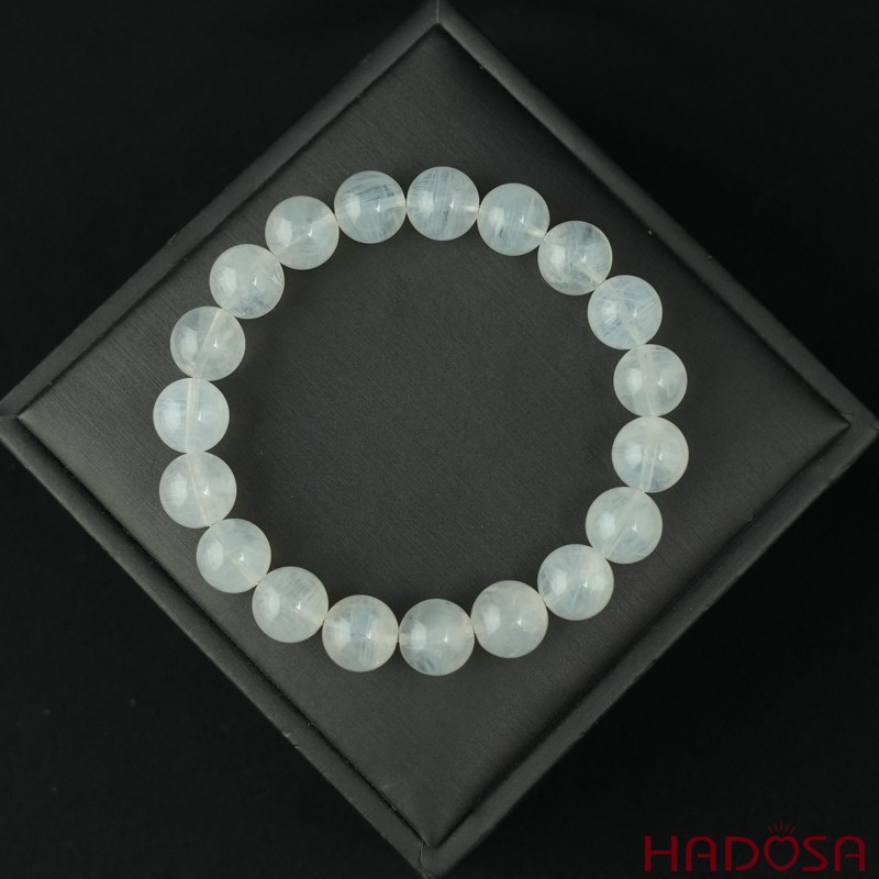 Vòng Thạch anh trắng ánh trăng 10mm chuẩn 8A
