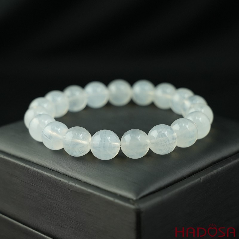 Vòng Thạch anh trắng ánh trăng 10mm chuẩn 8A