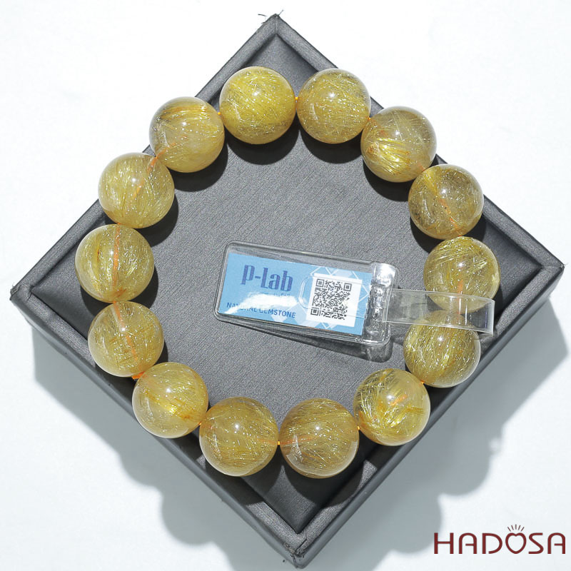 Vòng Thạch Anh Tóc Vàng Cao Cấp Chuẩn 7A 17mm