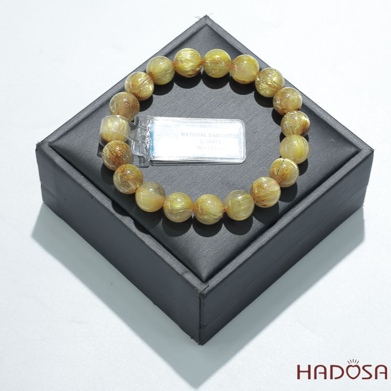 Vòng Đá Thạch Anh Tóc Vàng VIP 12mm Cao Cấp Chuẩn 8A