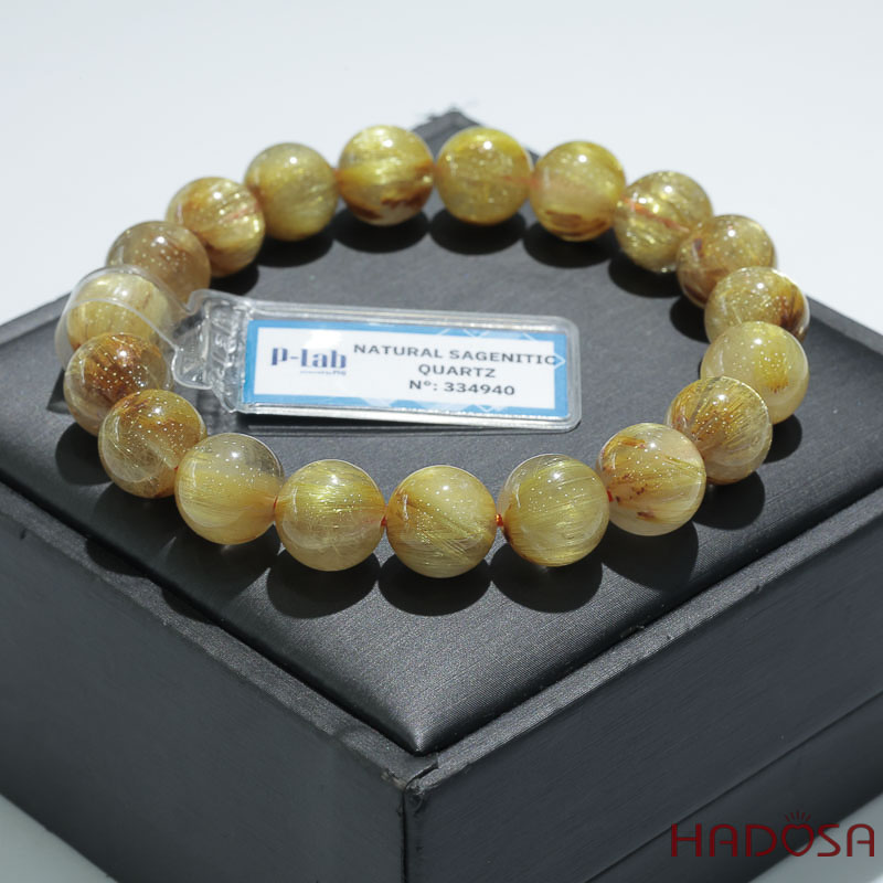 Vòng Đá Thạch Anh Tóc Vàng VIP 12mm Cao Cấp Chuẩn 8A