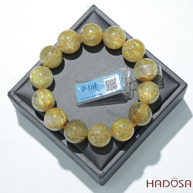 Vòng Đá Thạch Anh Tóc Vàng VIP 12mm Cao Cấp Chuẩn 8A