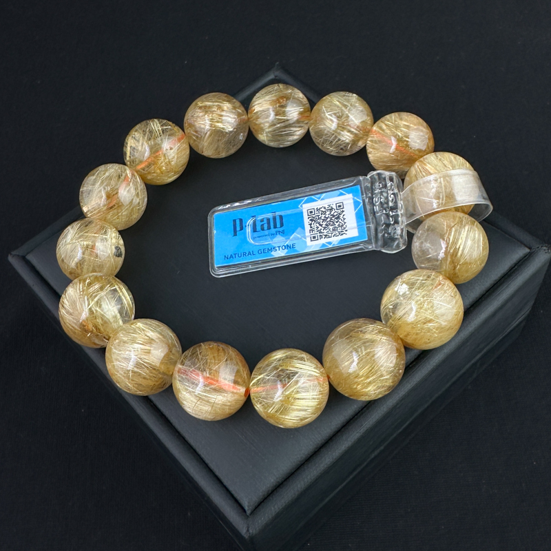 Thạch anh tóc vàng Vip 15mm cao cấp chuẩn 9A