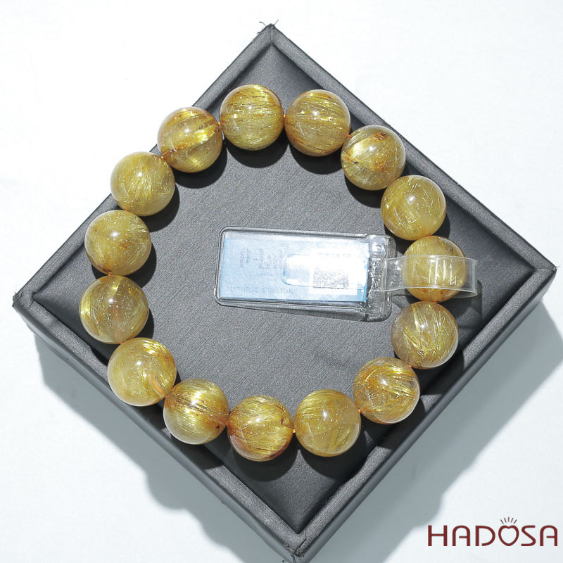 Thạch Anh Tóc Vàng Tự Nhiên 15mm Chuẩn 7A Cao Cấp
