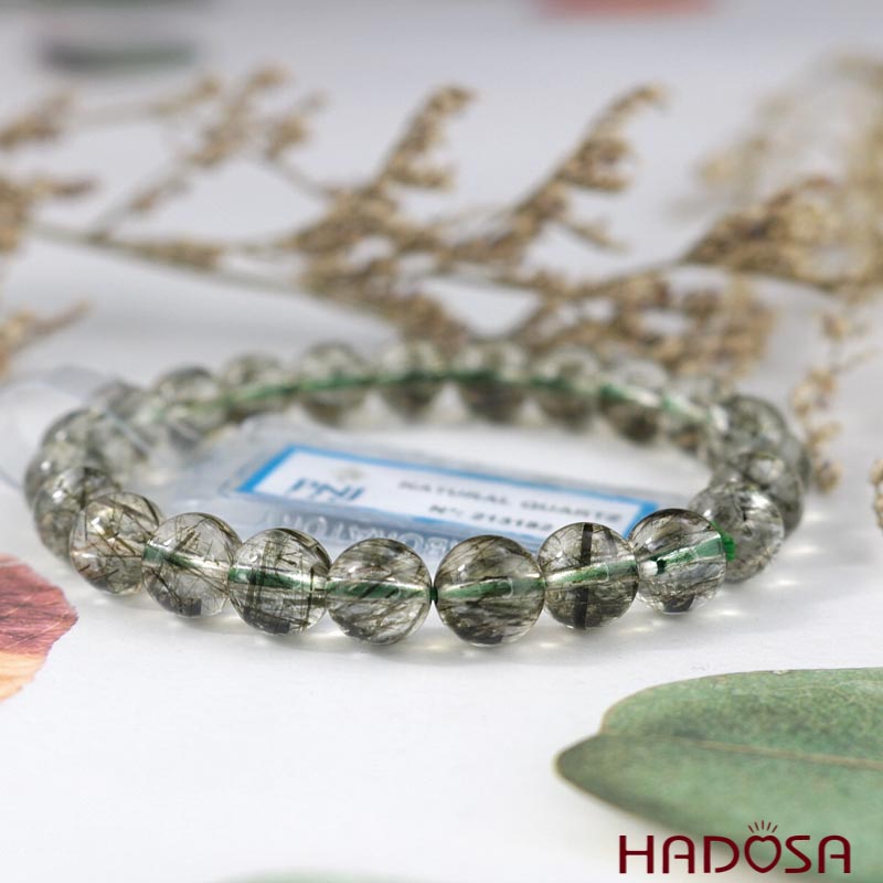 Vòng tay Thạch anh Tóc xanh 8mm 5A