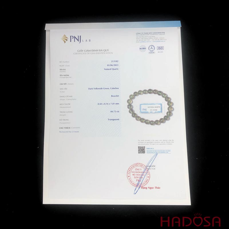 Vòng tay Thạch anh Tóc xanh 8mm 5A