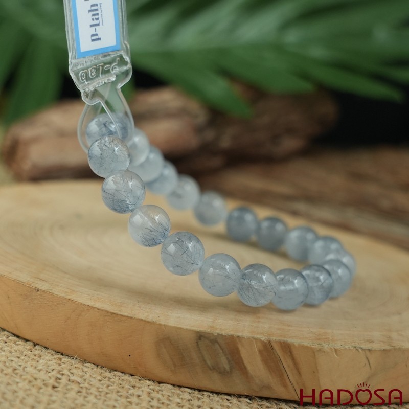 Vòng Thạch Anh Tóc Xanh Dương 9mm cao cấp chuẩn 6A