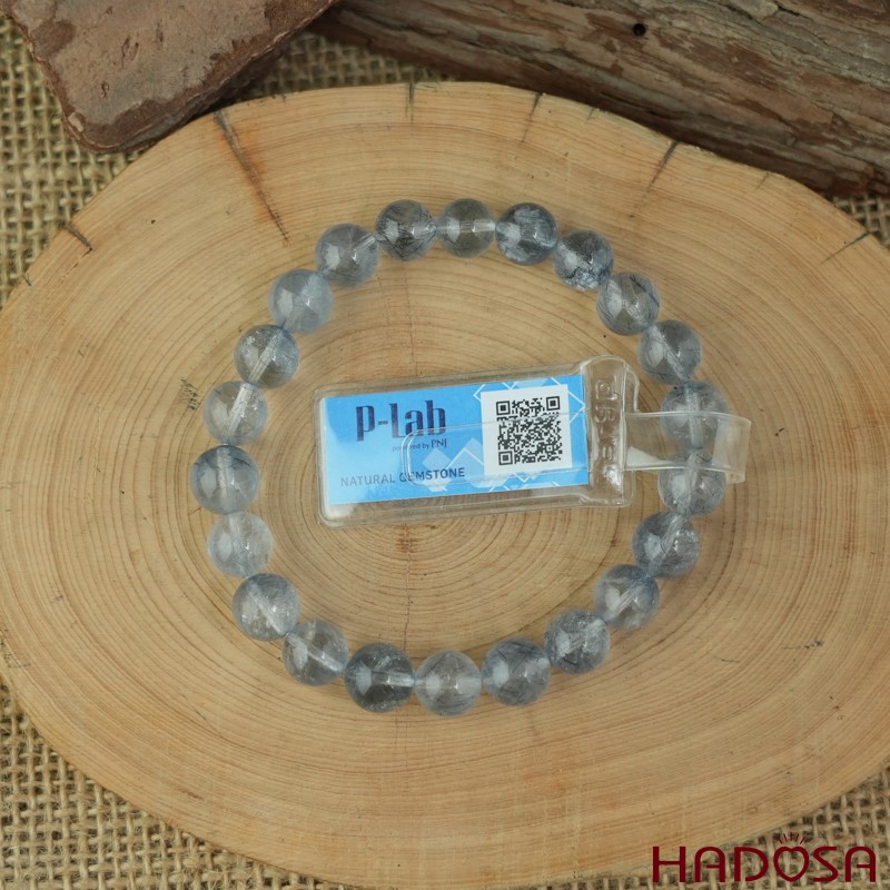 Vòng Thạch Anh Tóc Xanh Dương 8mm cao cấp chuẩn 6A