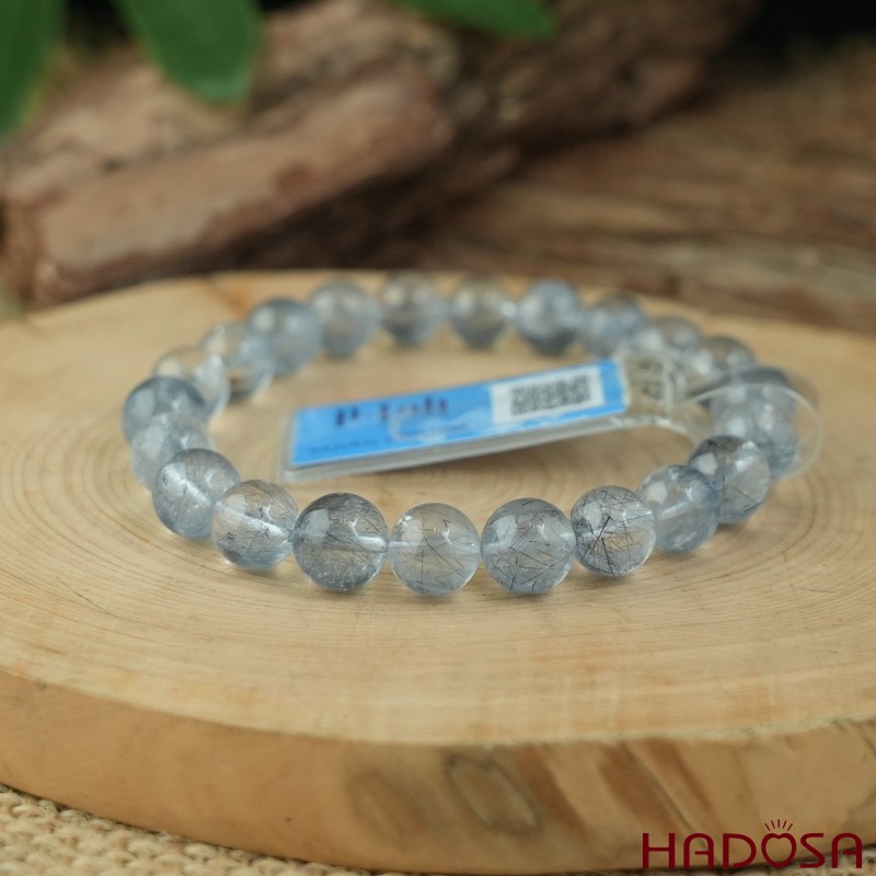 Vòng Thạch Anh Tóc Xanh Dương 8mm cao cấp chuẩn 6A