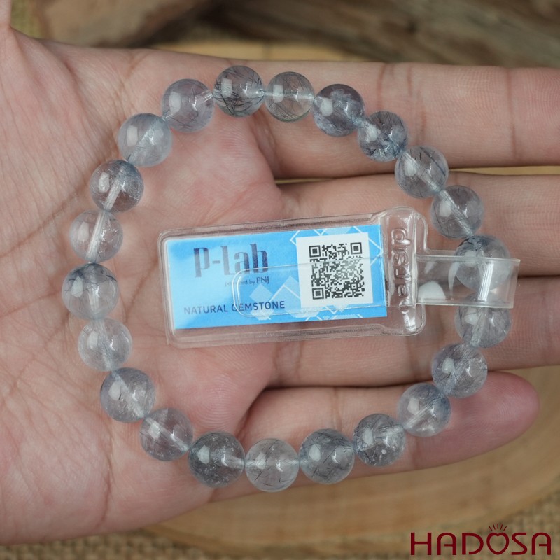 Vòng Thạch Anh Tóc Xanh Dương 8mm cao cấp chuẩn 6A