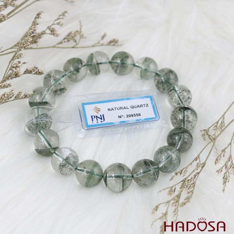 Vòng Thạch anh ưu linh xanh 12mm chuẩn 4A