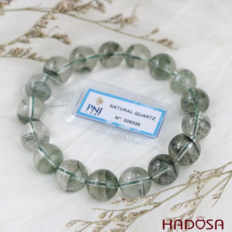 Vòng Thạch anh ưu linh xanh 12mm chuẩn 4A