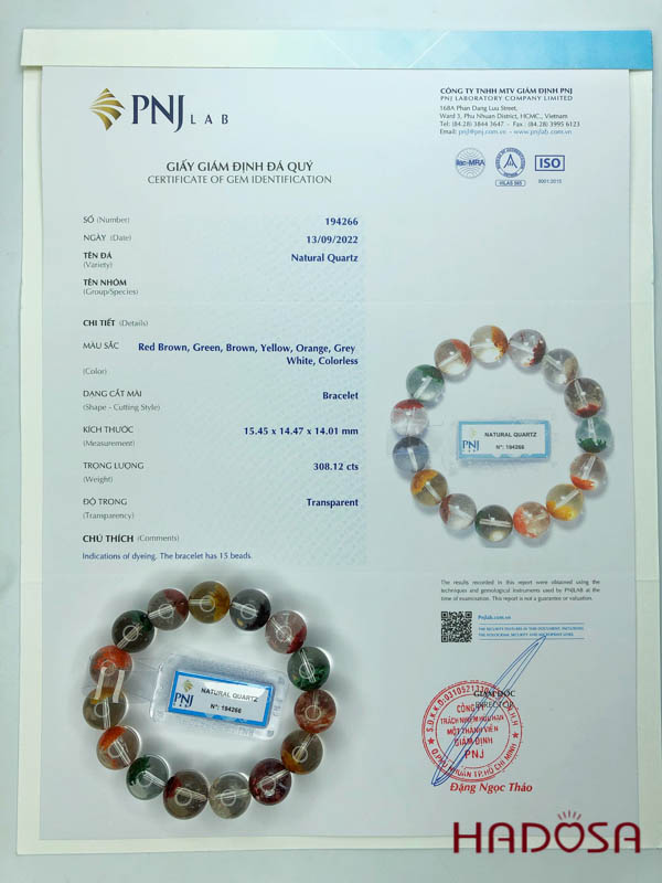 Đá ưu linh ngũ sắc 14mm chuẩn 6A