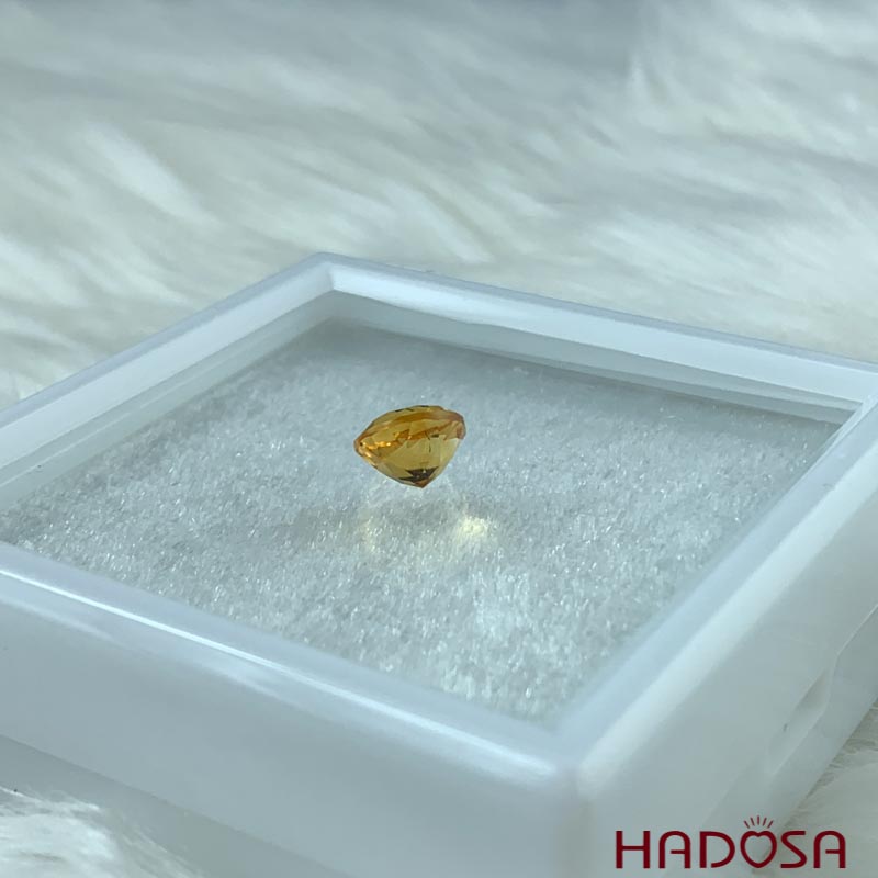 Mặt thạch anh vàng Citrine tròn 7mm 5A