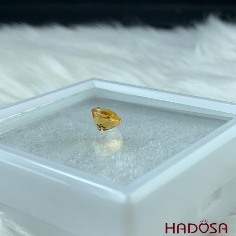 Mặt thạch anh vàng Citrine tròn 7mm 5A