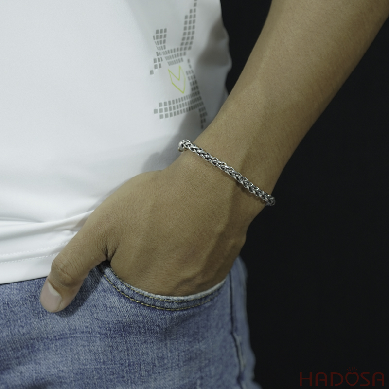 Lắc tay nam bạc đẹp Chùy Kim Cang