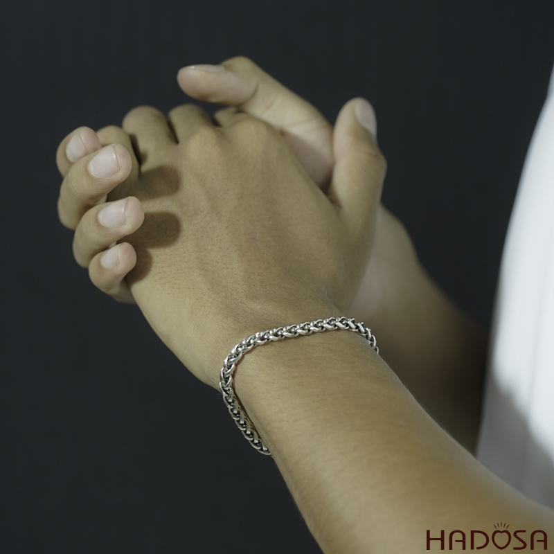 Lắc tay nam bạc đẹp Chùy Kim Cang