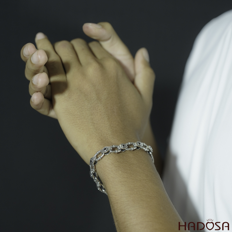 Lắc tay bạc nam 19cmx12mm