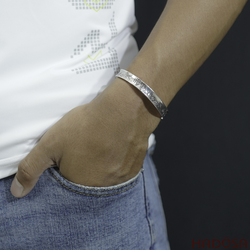 Vòng kiềng bạc Thái handmade