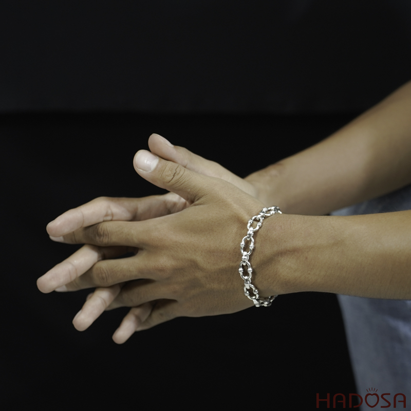 Lắc Tay Nam Bạc Thái Mắt Xích Lớn 20cm