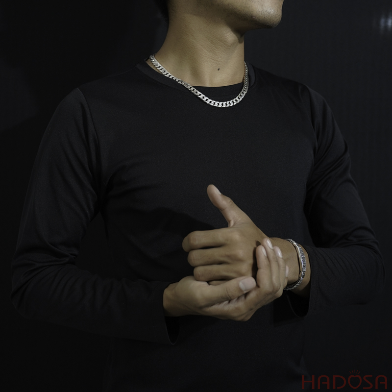 Mẫu dây bạc nam cuban bản 8mm