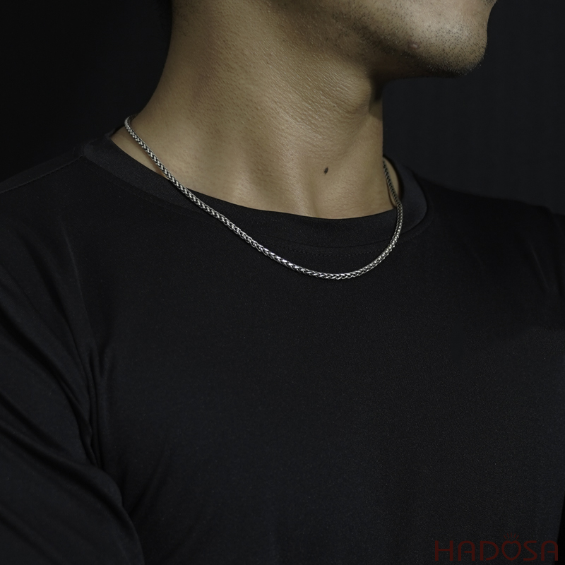 Dây chuyền bạc chuỳ kim cang lục tự chân ngôn