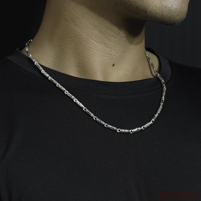 Dây chuyền bạc nam đốt trúc